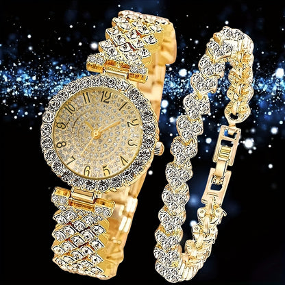 Fashionable Roman-Style Diamond-Encrusted Womens Watch