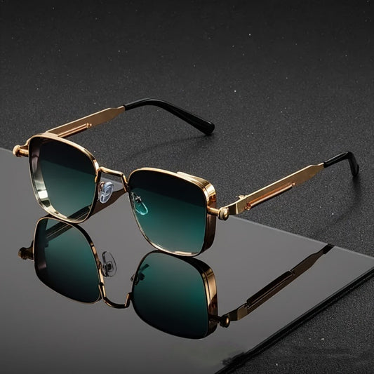 Vintage-style Square Metal Sunglasses With A Personalized Touch